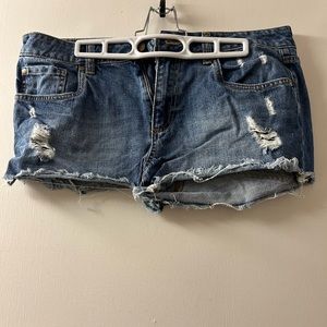 Forever 21 Distressed Blue Jean Shorts